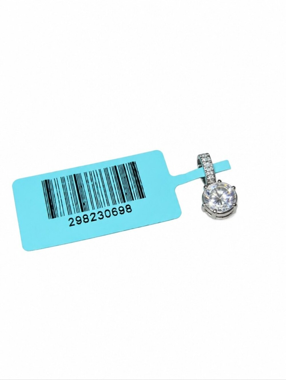 Elegant Silver Pendant with Moissanite Gemstone ( Test Like A Diamond)